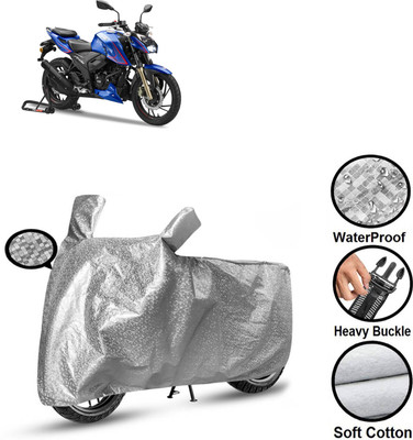 CODOKI Waterproof Two Wheeler Cover for TVS(Apache RTR 200 4V, Silver)