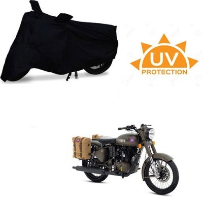 MMSSTAR Waterproof Two Wheeler Cover for Royal Enfield(Classic 500, Black)