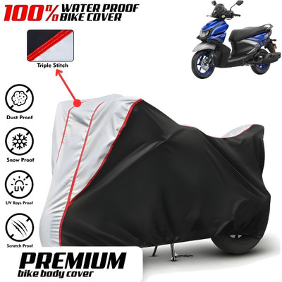 Mwiss Waterproof Two Wheeler Cover for Yamaha(RayZR 125, Black, Silver)