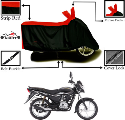 KEDIT Two Wheeler Cover for Bajaj(Platina 100 BS6, Red, Black)