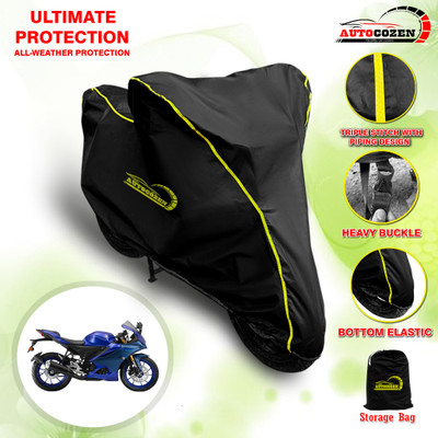 AUTOCOZEN Waterproof Two Wheeler Cover for Yamaha(R15S BS6, Black)