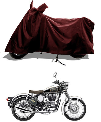 GROFATIK Two Wheeler Cover for Royal Enfield(Classic Chrome, Maroon)
