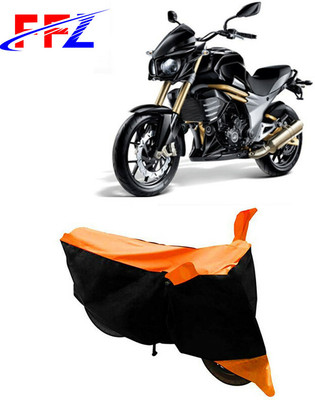 FFZ Waterproof Two Wheeler Cover for Mahindra(Mojo, Black, Orange)