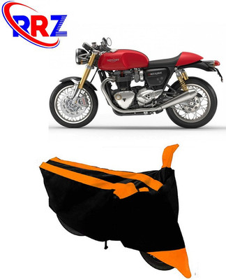 RRZ Waterproof Two Wheeler Cover for Triumph(Thruxton 1200 R, Black, Orange)