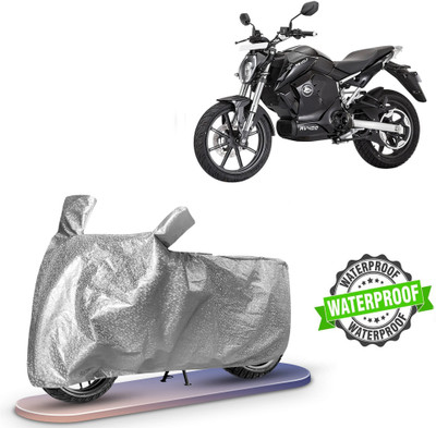 ROYAL AUTO MART Waterproof Two Wheeler Cover for Revolt, Universal For Bike(RV 400, Silver)