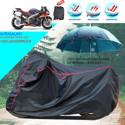 AutoGalaxy Waterproof Two Wheeler Cover for Aprilia(RSV4, Black)