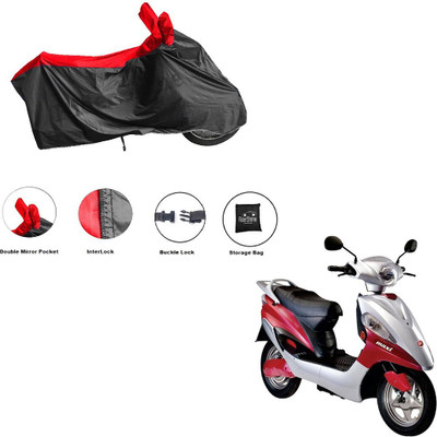 RiderShine Waterproof Two Wheeler Cover for Hero(Electric Maxi, Black, Red)