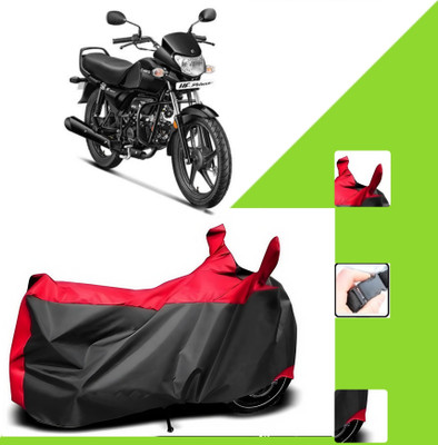 WMIZEXA Two Wheeler Cover for Hero(HF Deluxe, Black, Red)