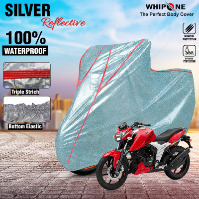Whipone Waterproof Two Wheeler Cover for TVS(Apache RTR 160, Silver)