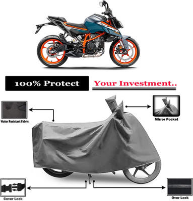 Amexride Two Wheeler Cover for KTM(390 Duke BS6, Grey)