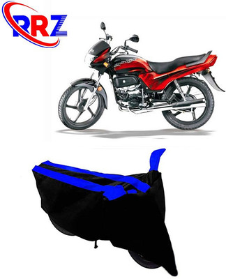 Mdstar Waterproof Two Wheeler Cover for Hero(Passion Plus, Black, Blue)