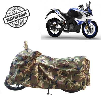 ROYAL AUTO MART Waterproof Two Wheeler Cover for Bajaj(Pulsar RS 200, Green, Multicolor)