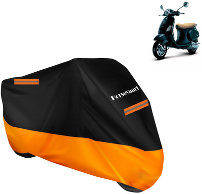 Horseyaart Waterproof Two Wheeler Cover for Vespa(Vespa LX, Orange)
