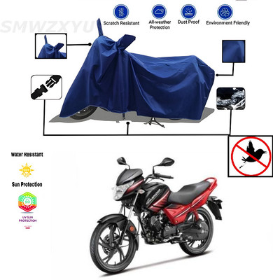 smwzxyu Waterproof Two Wheeler Cover for Hero(Glamour FI, Black)