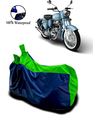 Autofly Waterproof Two Wheeler Cover for Royal Enfield(Classic Squadron, Blue, Green)