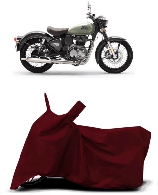 VESMEI Two Wheeler Cover for Royal Enfield(Classic 350, Red)