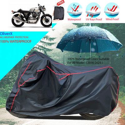 OliverX Waterproof Two Wheeler Cover for Royal Enfield(Continental GT 650, Black)