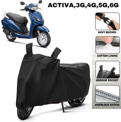 brandroofz Waterproof Two Wheeler Cover for Honda(Activa, Black)