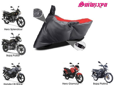 smwzxyu Waterproof Two Wheeler Cover for Hero, TVS, Honda, Bajaj(SP125, Red, Black)