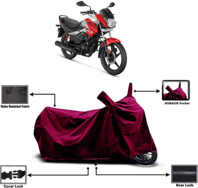 AASHTIK MART Two Wheeler Cover for Hero(Passion Pro i3S, Maroon)