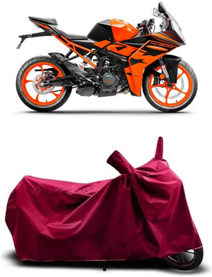 Coxtor Waterproof Two Wheeler Cover for KTM(RC 200, Maroon)
