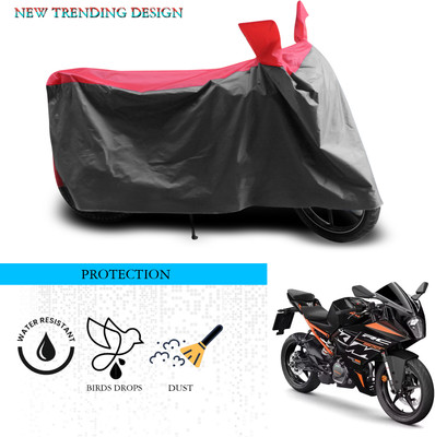 ANTHUB Waterproof Two Wheeler Cover for KTM(RC 200, Grey, Red)
