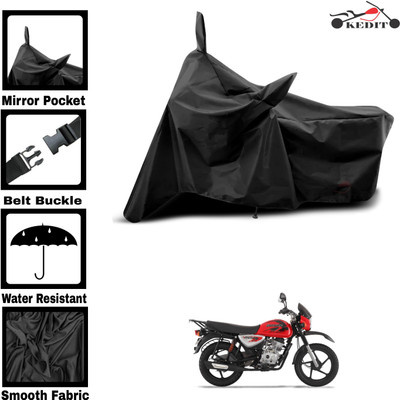 KEDIT Two Wheeler Cover for Bajaj(Boxer, Black)