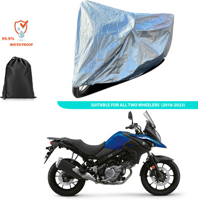 GOSHIV-car and bike accessories Waterproof Two Wheeler Cover for Suzuki(Silver)