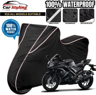 Car Styling Waterproof Two Wheeler Cover for Yamaha(R15, Black, White)