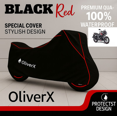 OliverX Waterproof Two Wheeler Cover for Bajaj(Pulsar 150, Black, Red)