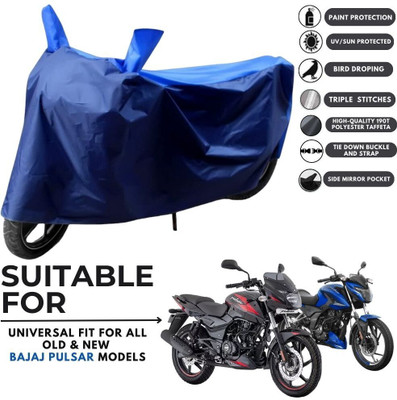 MADAFIYA Two Wheeler Cover for Bajaj(Pulsar, Blue, Blue)