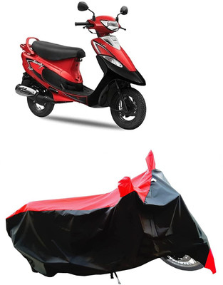 KEDIT Two Wheeler Cover for TVS(Scooty Pep Plus, Red)