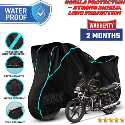 POLYMAXX Waterproof Two Wheeler Cover for Hero(Splendor Plus, Black, Blue)