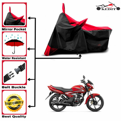 KEDIT Two Wheeler Cover for Honda(CB Shine, Red, Black)