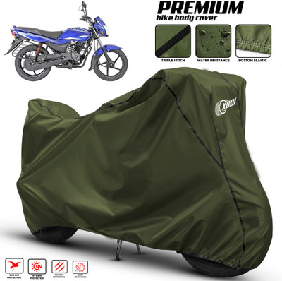 xodi Waterproof Two Wheeler Cover for Bajaj(Platina 125, Green, Black)