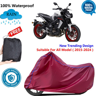 OliverX Waterproof Two Wheeler Cover for Yamaha(MT 9, Maroon)