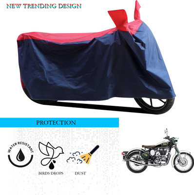 SnehaSales Waterproof Two Wheeler Cover for Royal Enfield(Classic Chrome, Black, Red)