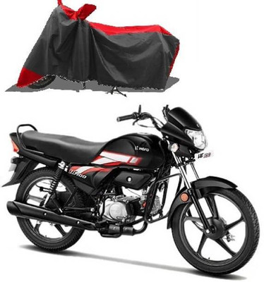 RAAMKM Two Wheeler Cover for Hero(HF Deluxe BS6, Red, Black)
