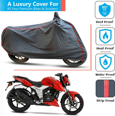 FAMEXON Waterproof Two Wheeler Cover for TVS(Apache RTR 160 4V, Grey)