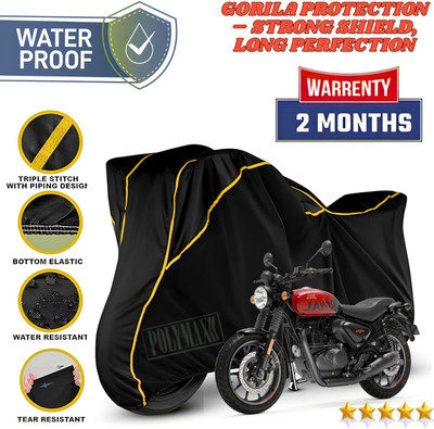 POLYMAXX Waterproof Two Wheeler Cover for Royal Enfield(Hunter 350, Black, Yellow)