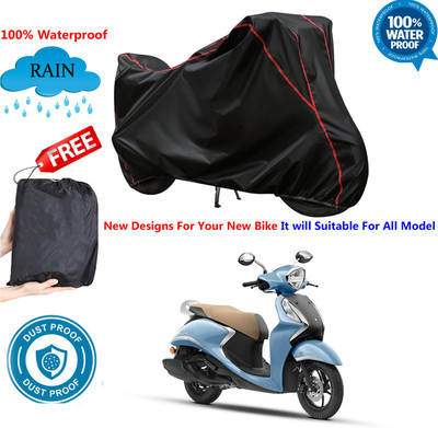 AUTOCAD Waterproof Two Wheeler Cover for Yamaha(Fascino 125 FI, Black)