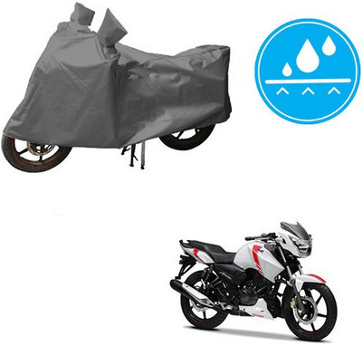 DeepShakshi AUTOMOTIVE Waterproof Two Wheeler Cover for TVS(Apache, Grey)