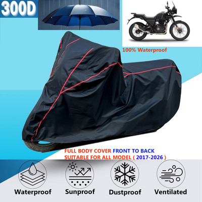 AutoGalaxy Waterproof Two Wheeler Cover for Royal Enfield(Himalayan, Black, Red)