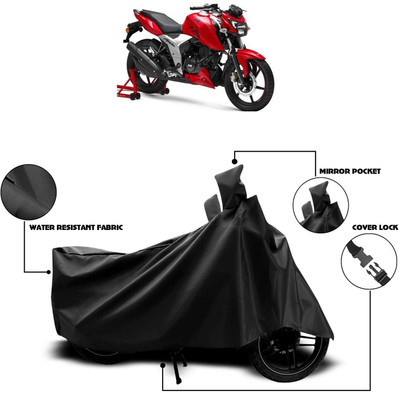 SK AUTO Waterproof Two Wheeler Cover for TVS(Apache RTR 160 4V, Black)