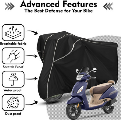 AutoGalaxy Waterproof Two Wheeler Cover for TVS(Jupiter, Black, White)