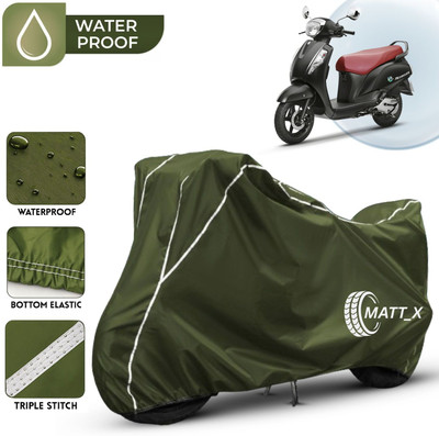 MATT_X Waterproof Two Wheeler Cover for Suzuki(Access 125, Multicolor, Green, White)