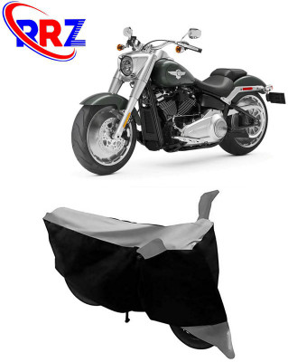 RRZ Waterproof Two Wheeler Cover for Harley Davidson(Fat Boy, Black, Grey)