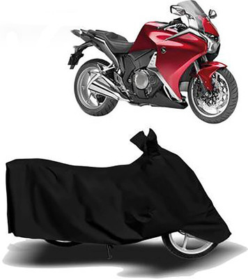 Mdstar Waterproof Two Wheeler Cover for Honda(VFR 1200F, Black)