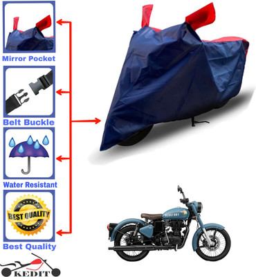 AASHTIK MART Two Wheeler Cover for Royal Enfield(Classic 350 Signals, Red, Blue)