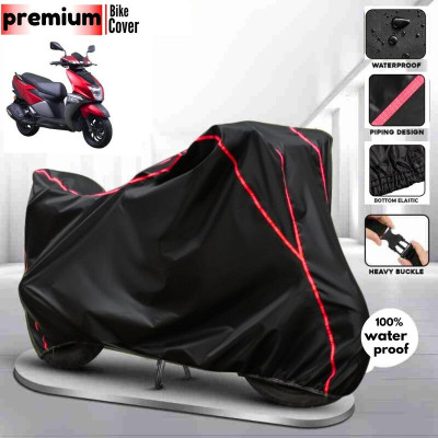 kerwa Waterproof Two Wheeler Cover for TVS(NTORQ, Black, Red)